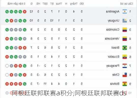 阿根廷联邦联赛a积分,阿根廷联邦联赛ds