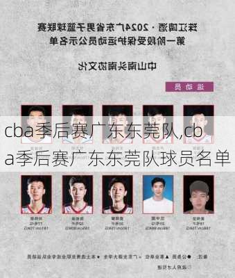 cba季后赛广东东莞队,cba季后赛广东东莞队球员名单