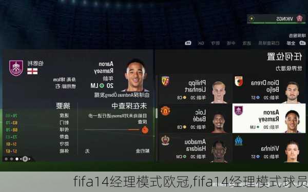 fifa14经理模式欧冠,fifa14经理模式球员