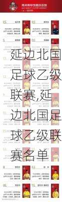 延边北国足球乙级联赛,延边北国足球乙级联赛名单