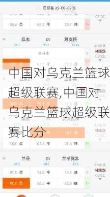 中国对乌克兰篮球超级联赛,中国对乌克兰篮球超级联赛比分