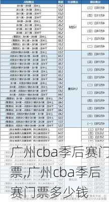 广州cba季后赛门票,广州cba季后赛门票多少钱