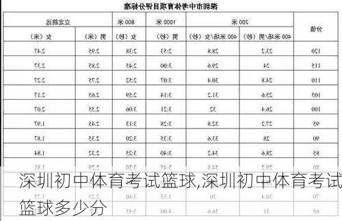 深圳初中体育考试篮球,深圳初中体育考试篮球多少分