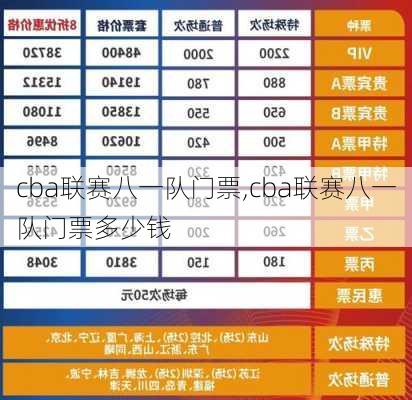 cba联赛八一队门票,cba联赛八一队门票多少钱