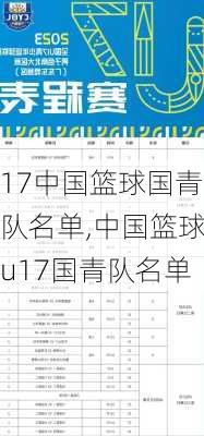 17中国篮球国青队名单,中国篮球u17国青队名单