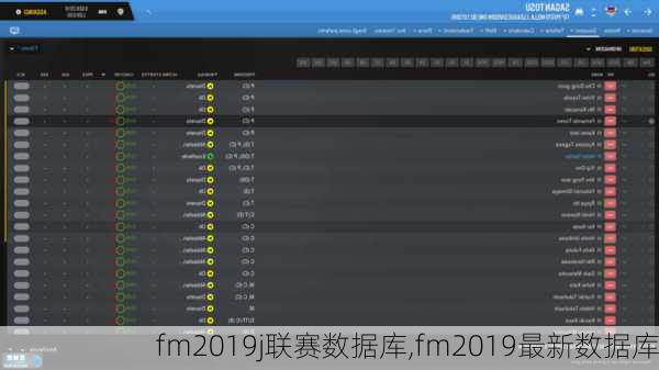 fm2019j联赛数据库,fm2019最新数据库