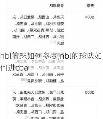 nbl篮球如何参赛,nbl的球队如何进cba