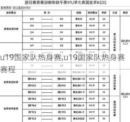 u19国家队热身赛,u19国家队热身赛赛程