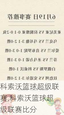 科索沃篮球超级联赛,科索沃篮球超级联赛比分