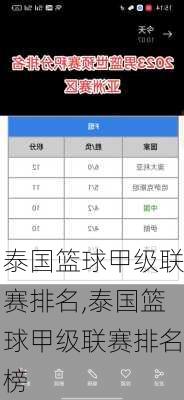 泰国篮球甲级联赛排名,泰国篮球甲级联赛排名榜