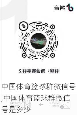 中国体育篮球群微信号,中国体育篮球群微信号是多少