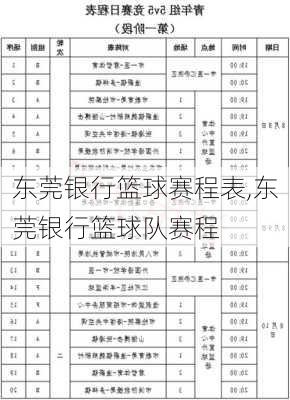 东莞银行篮球赛程表,东莞银行篮球队赛程