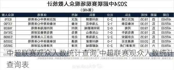 中超联赛观众人数统计查询,中超联赛观众人数统计查询表