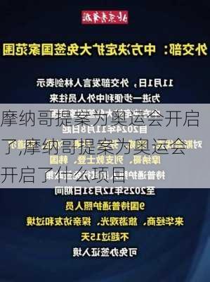 摩纳哥提案为奥运会开启了,摩纳哥提案为奥运会开启了什么项目