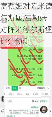 富勒姆对阵米德尔斯堡,富勒姆对阵米德尔斯堡比分预测