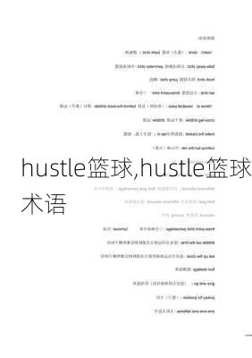 hustle篮球,hustle篮球术语