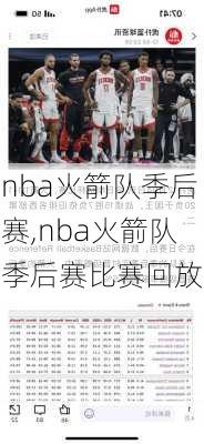 nba火箭队季后赛,nba火箭队季后赛比赛回放