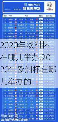 2020年欧洲杯在哪儿举办,2020年欧洲杯在哪儿举办的