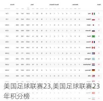 美国足球联赛23,美国足球联赛23年积分榜