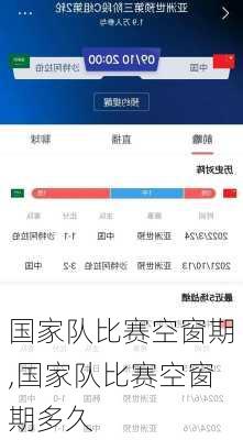 国家队比赛空窗期,国家队比赛空窗期多久