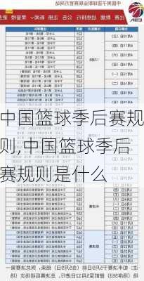 中国篮球季后赛规则,中国篮球季后赛规则是什么