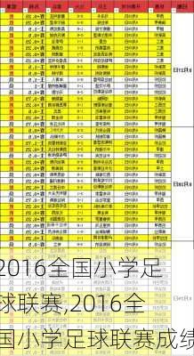 2016全国小学足球联赛,2016全国小学足球联赛成绩