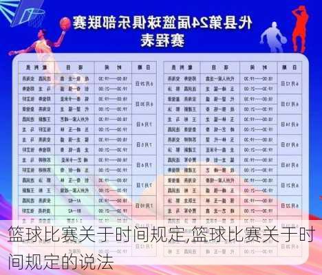 篮球比赛关于时间规定,篮球比赛关于时间规定的说法