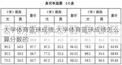 大学体育篮球成绩,大学体育篮球成绩怎么算分数的