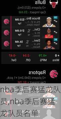 nba季后赛猛龙队员,nba季后赛猛龙队员名单