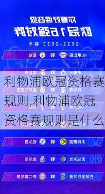 利物浦欧冠资格赛规则,利物浦欧冠资格赛规则是什么