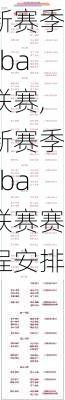 新赛季cba联赛,新赛季cba联赛赛程安排