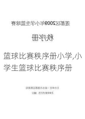 篮球比赛秩序册小学,小学生篮球比赛秩序册