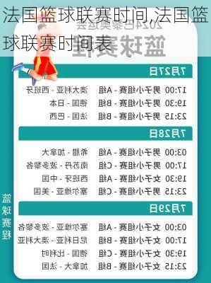 法国篮球联赛时间,法国篮球联赛时间表