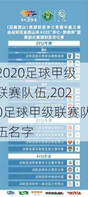 2020足球甲级联赛队伍,2020足球甲级联赛队伍名字