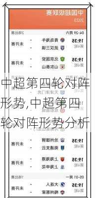 中超第四轮对阵形势,中超第四轮对阵形势分析