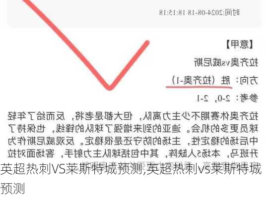 英超热刺VS莱斯特城预测,英超热刺vs莱斯特城预测