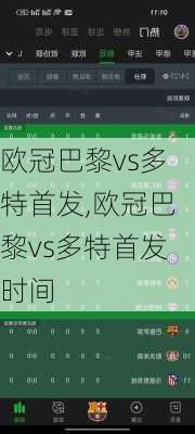 欧冠巴黎vs多特首发,欧冠巴黎vs多特首发时间