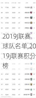 2019J联赛球队名单,2019j联赛积分榜