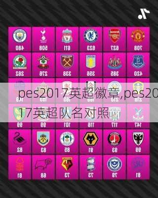 pes2017英超徽章,pes2017英超队名对照