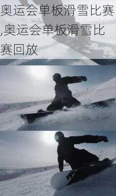 奥运会单板滑雪比赛,奥运会单板滑雪比赛回放