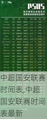 中超国安联赛时间表,中超国安联赛时间表最新