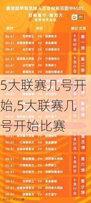 5大联赛几号开始,5大联赛几号开始比赛