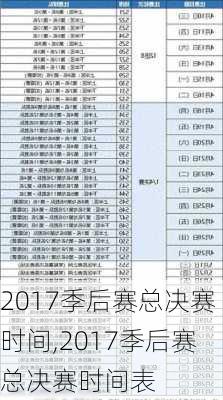 2017季后赛总决赛时间,2017季后赛总决赛时间表