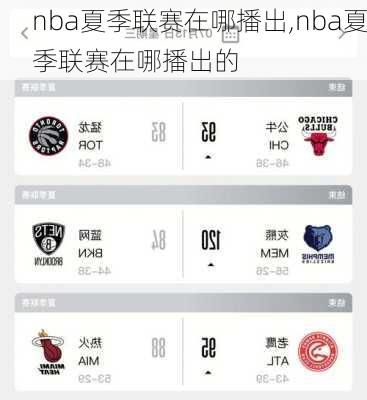 nba夏季联赛在哪播出,nba夏季联赛在哪播出的