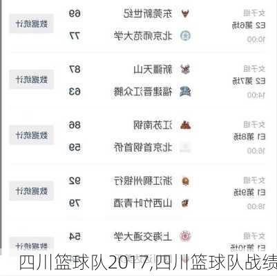 四川篮球队2017,四川篮球队战绩