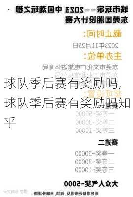 球队季后赛有奖励吗,球队季后赛有奖励吗知乎