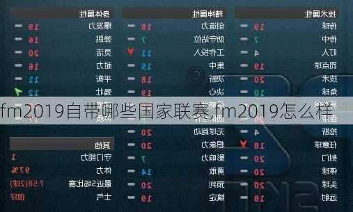 fm2019自带哪些国家联赛,fm2019怎么样