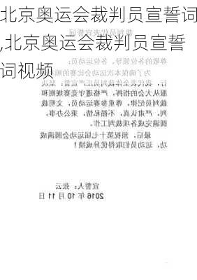 北京奥运会裁判员宣誓词,北京奥运会裁判员宣誓词视频