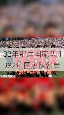 82年那届国家队,1982年国家队名单