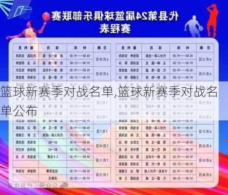 篮球新赛季对战名单,篮球新赛季对战名单公布